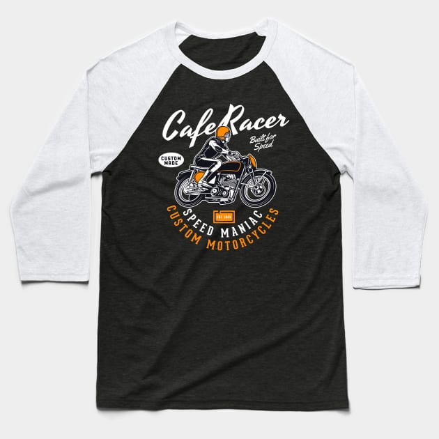 Cafe Racer Custom Motorcycles Baseball T-Shirt by funkymonkeytees